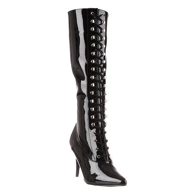 Noir Verni 10,5 cm VANITY-2020 Bottes à Lacets Femmes