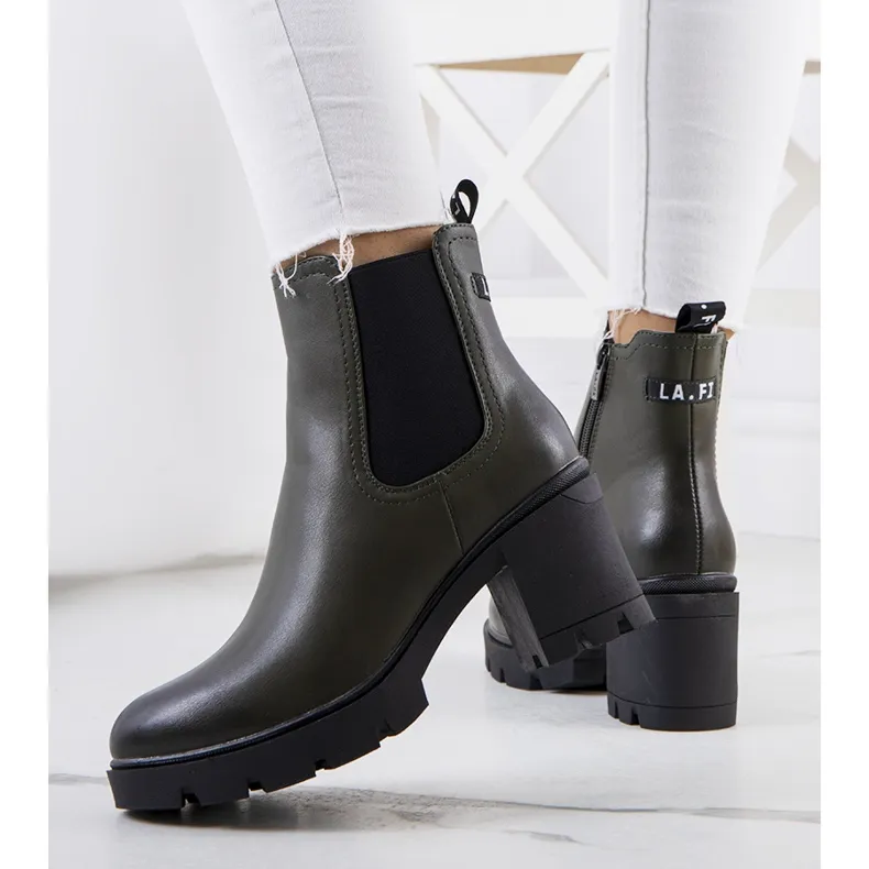 PA1 Bottines vertes à talons Selima