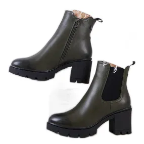 PA1 Bottines vertes à talons Selima