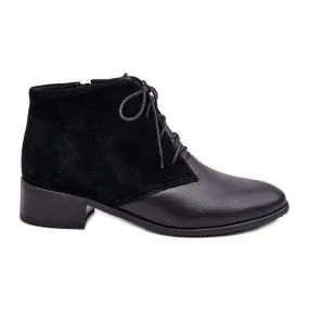 PA2 Bottes à lacets noires pour femmes à la mode Kefora le noir