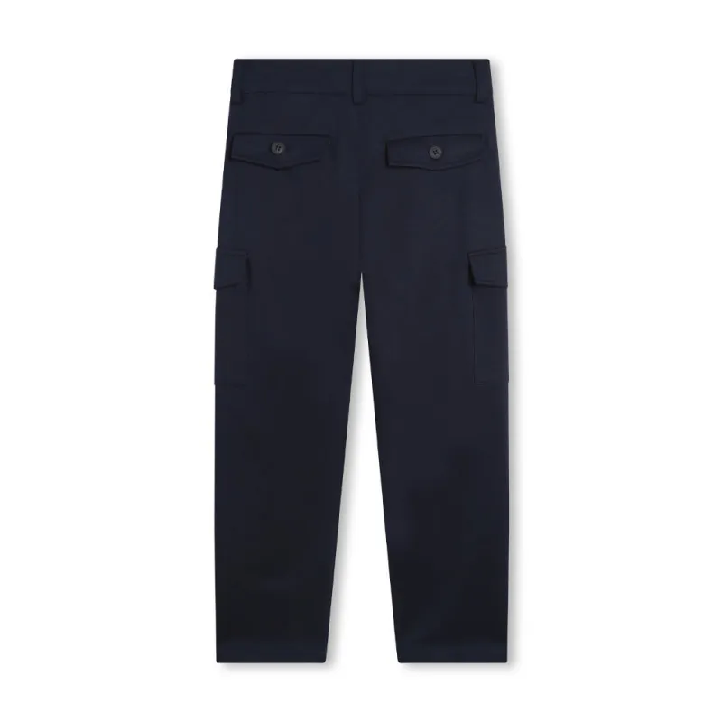 PANTALON BLEU MARINE À POCHES CARGO BOSS ENFANT