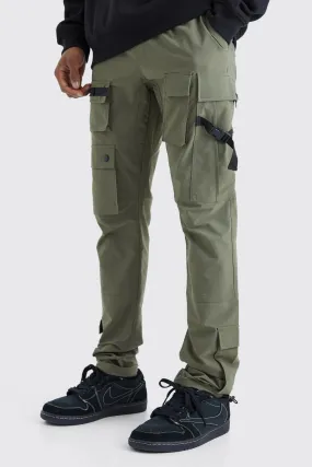 Pantalon cargo ajusté à taille élastique