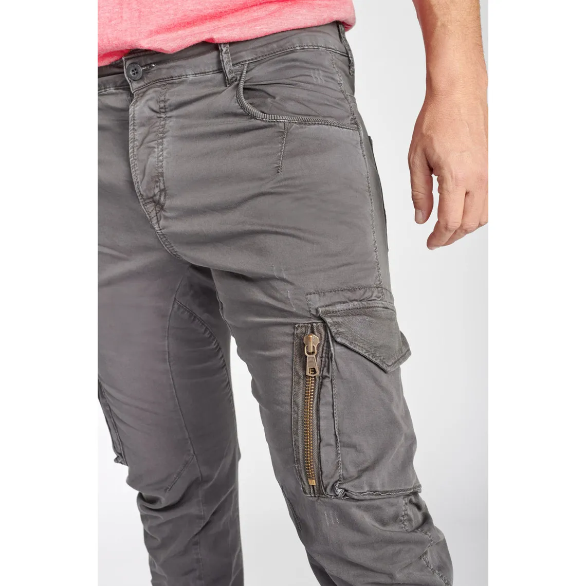 Pantalon cargo Alban gris en coton | 3 Suisses