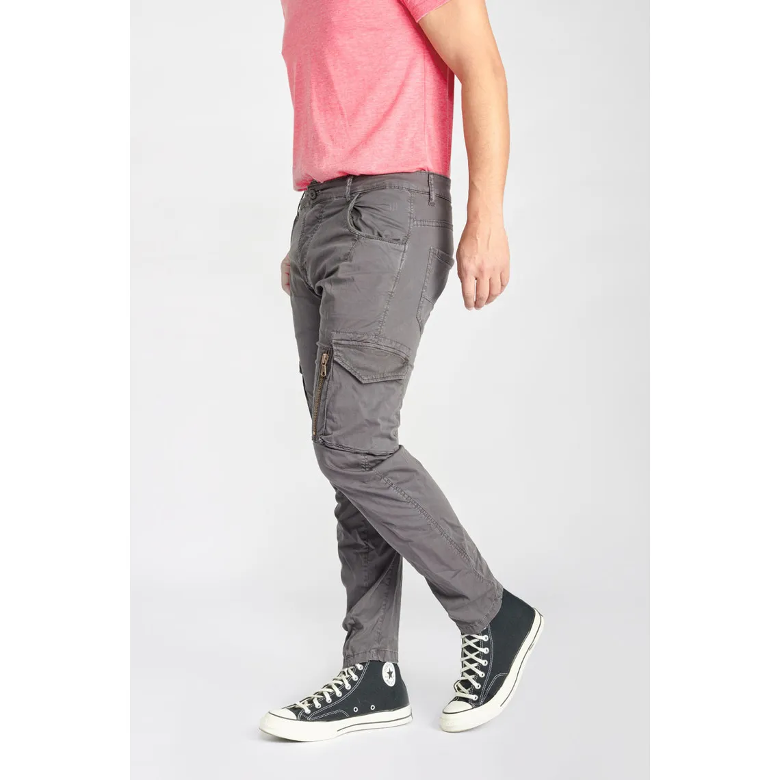 Pantalon cargo Alban gris en coton | 3 Suisses