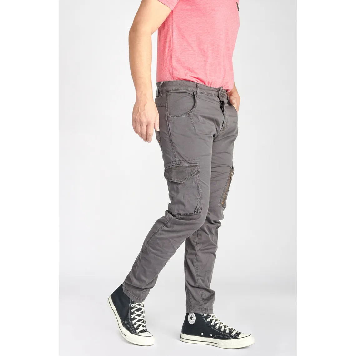 Pantalon cargo Alban gris en coton | 3 Suisses