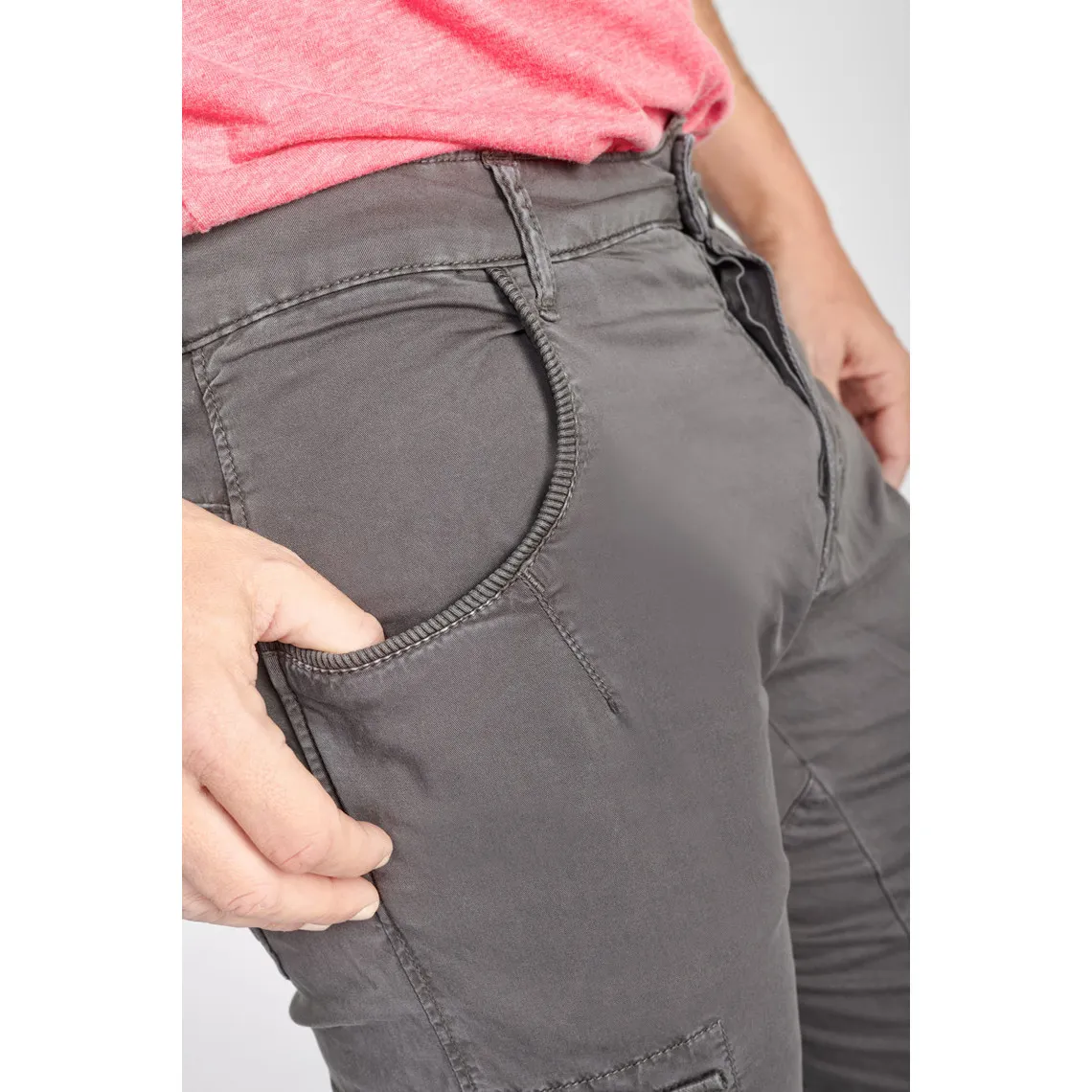 Pantalon cargo Alban gris en coton | 3 Suisses