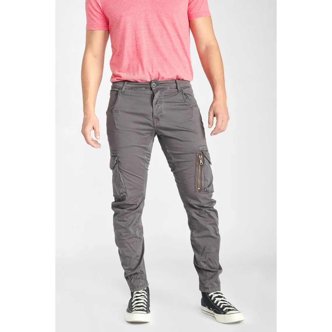 Pantalon cargo Alban gris en coton | 3 Suisses