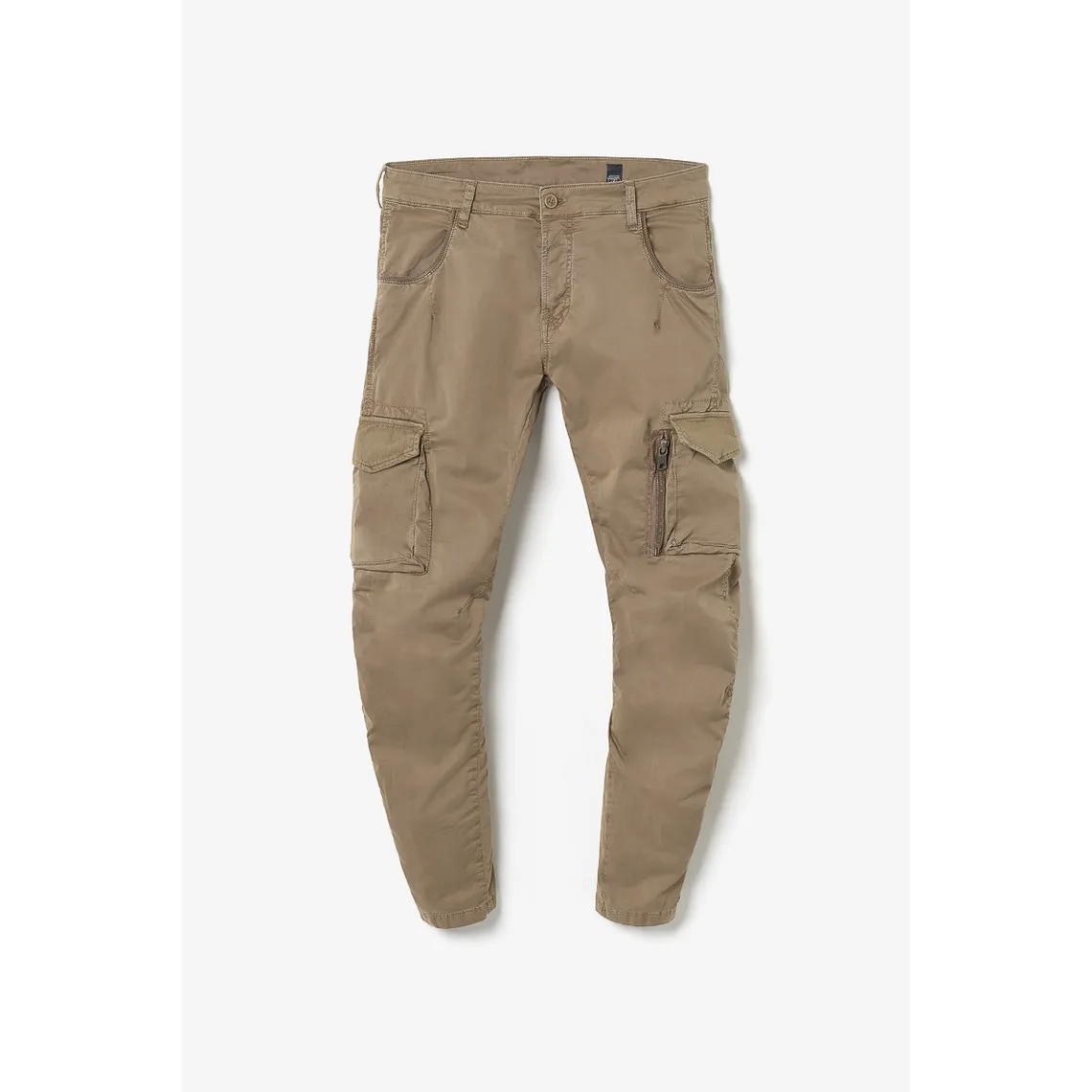 Pantalon Cargo Alban marron blanc en coton Le Temps des Cerises - Pantalon Homme sur MenCorner