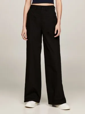 Pantalon cargo ample Claire taille haute | Noir | Tommy Hilfiger