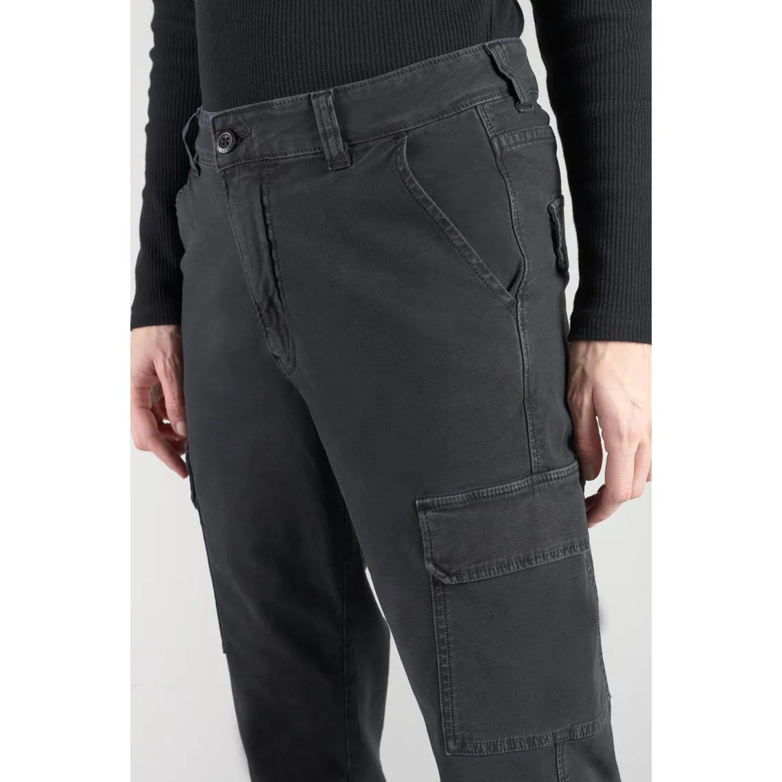 Pantalon cargo CASTELLA noir en coton | 3 Suisses