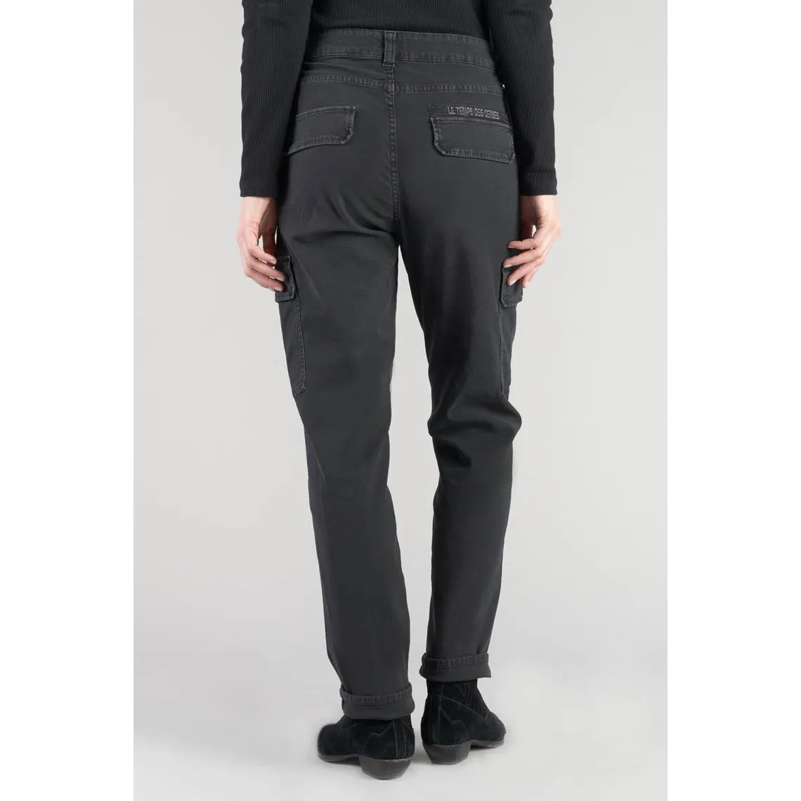 Pantalon cargo CASTELLA noir en coton | 3 Suisses