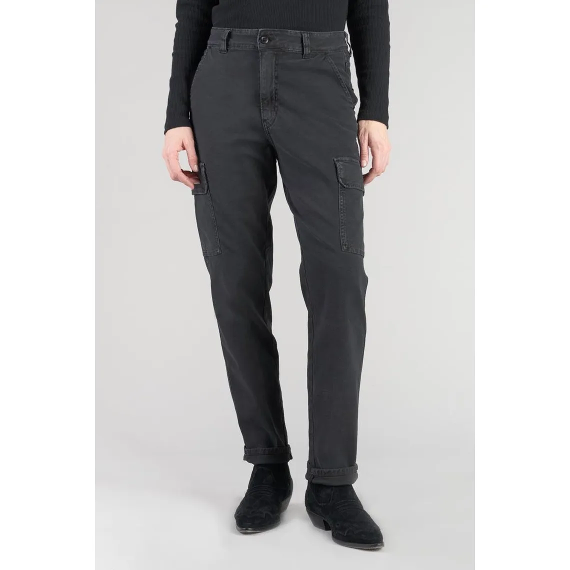 Pantalon cargo CASTELLA noir en coton | 3 Suisses