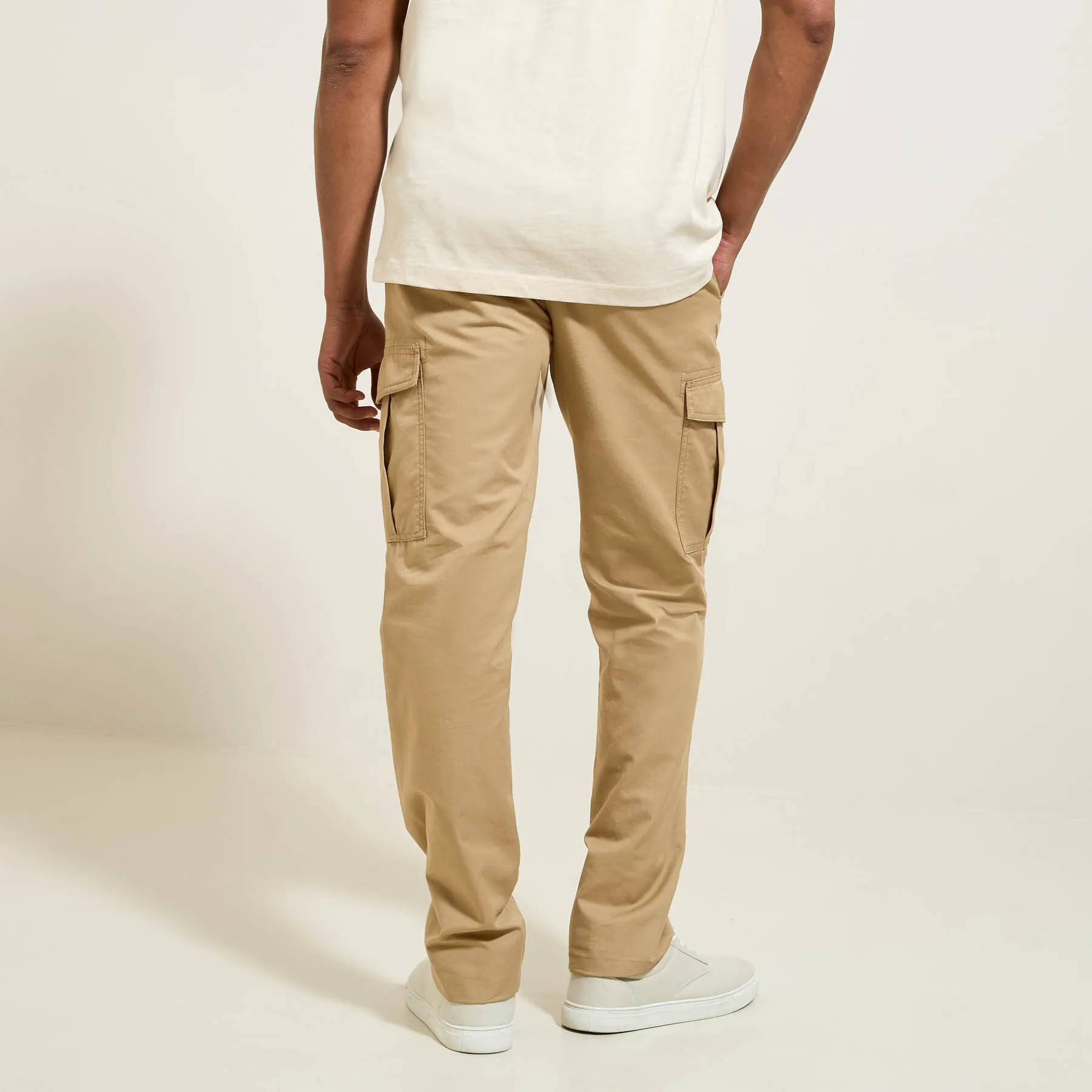 Pantalon cargo contenant du lin Beige | Jules