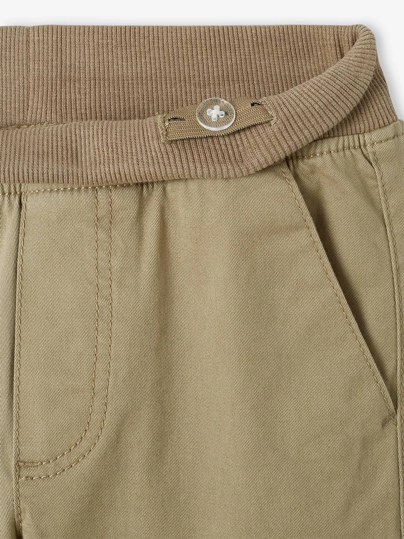 Pantalon cargo droit MorphologiK facile à enfiler garçon Tour de hanches FIN bronze - Vertbaudet