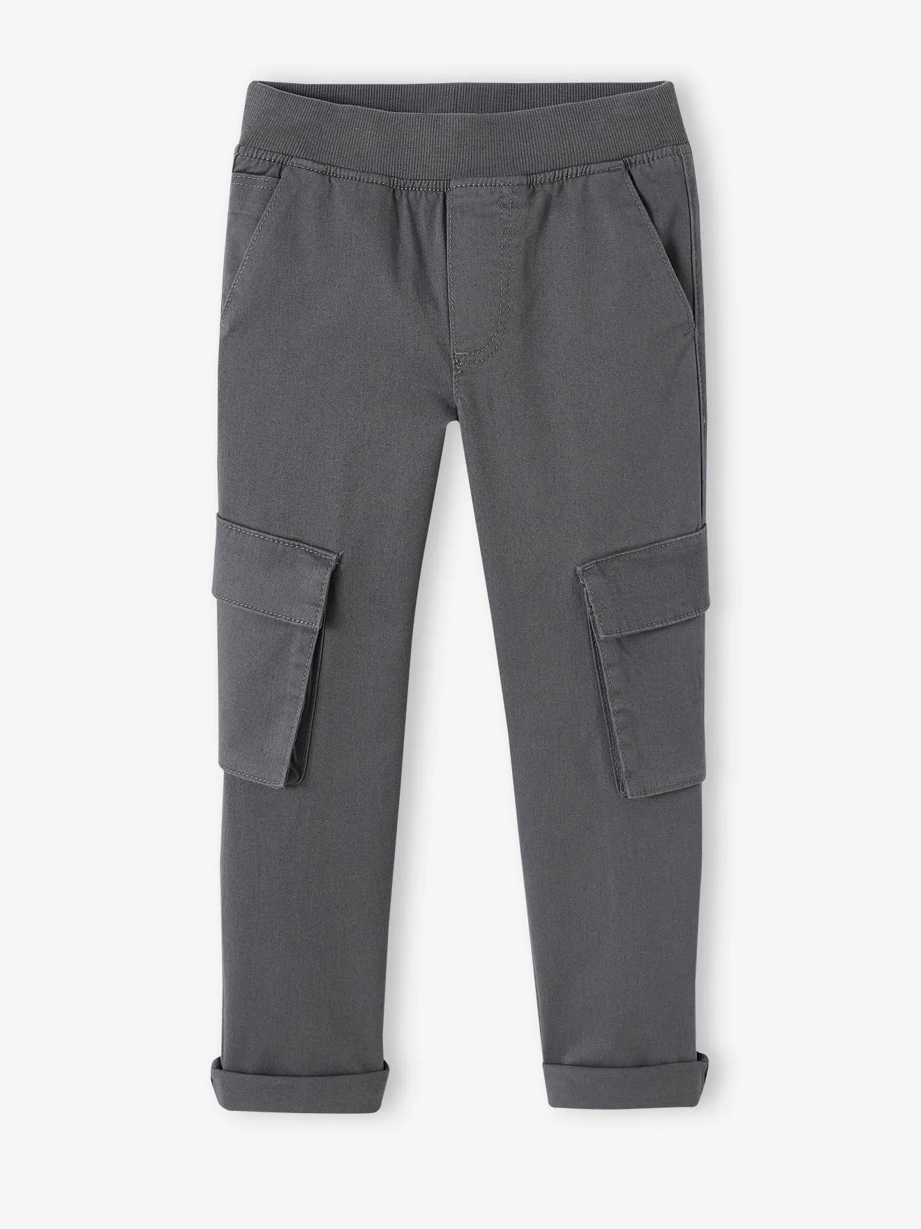 Pantalon cargo droit MorphologiK facile à enfiler garçon Tour de hanches FIN bronze - Vertbaudet