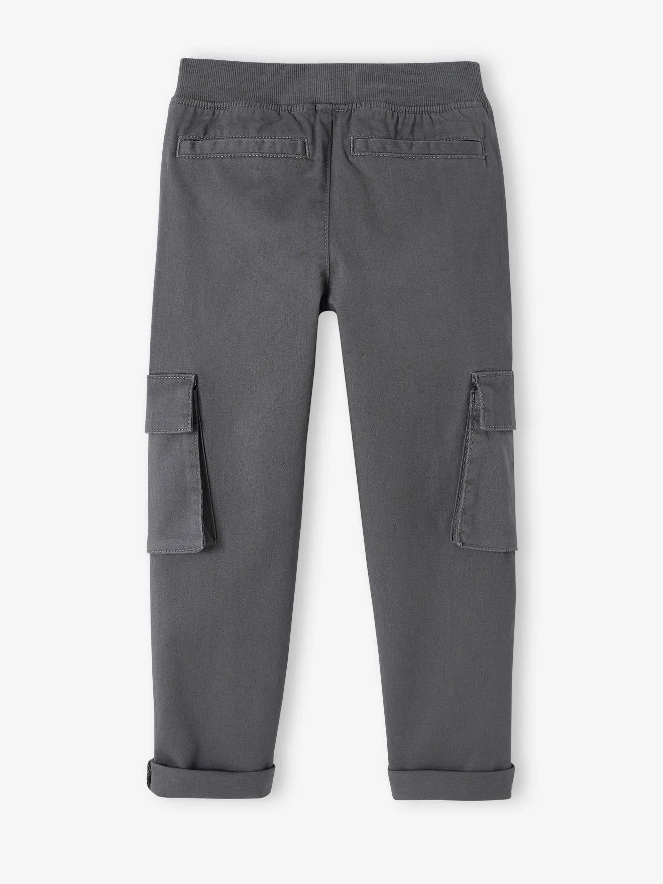 Pantalon cargo droit MorphologiK facile à enfiler garçon Tour de hanches FIN bronze - Vertbaudet