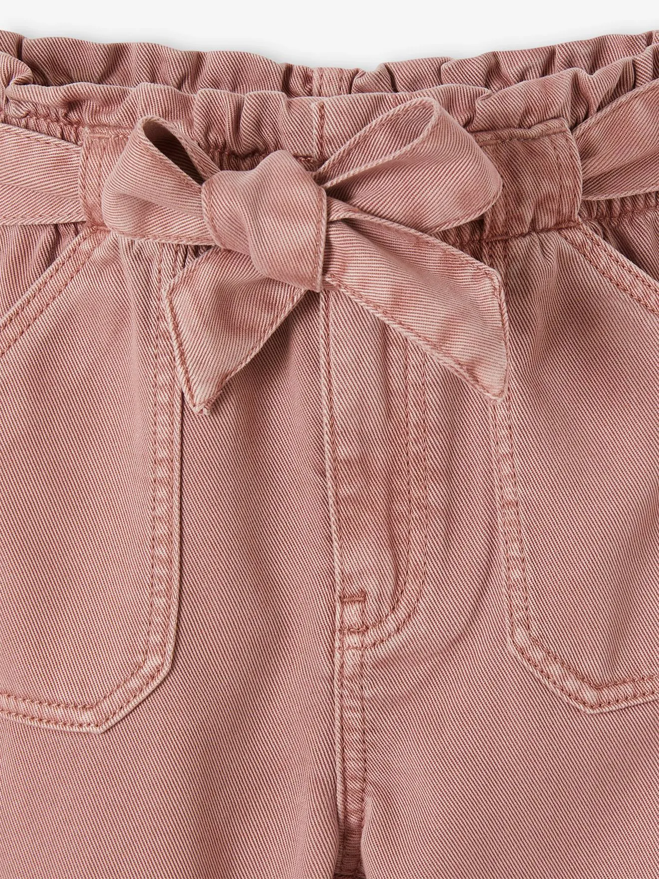 Pantalon cargo fluide fille vieux rose - Vertbaudet