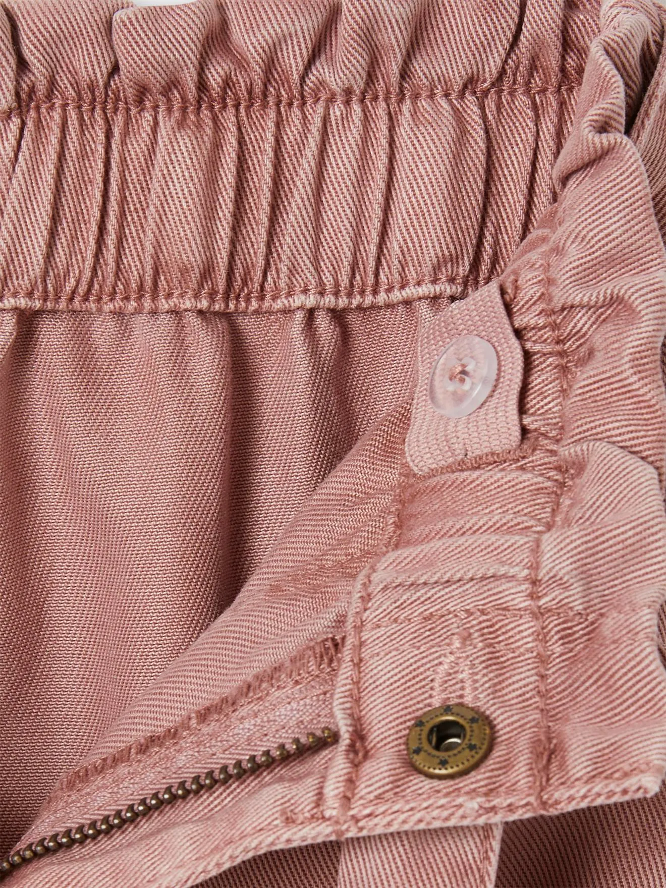 Pantalon cargo fluide fille vieux rose - Vertbaudet