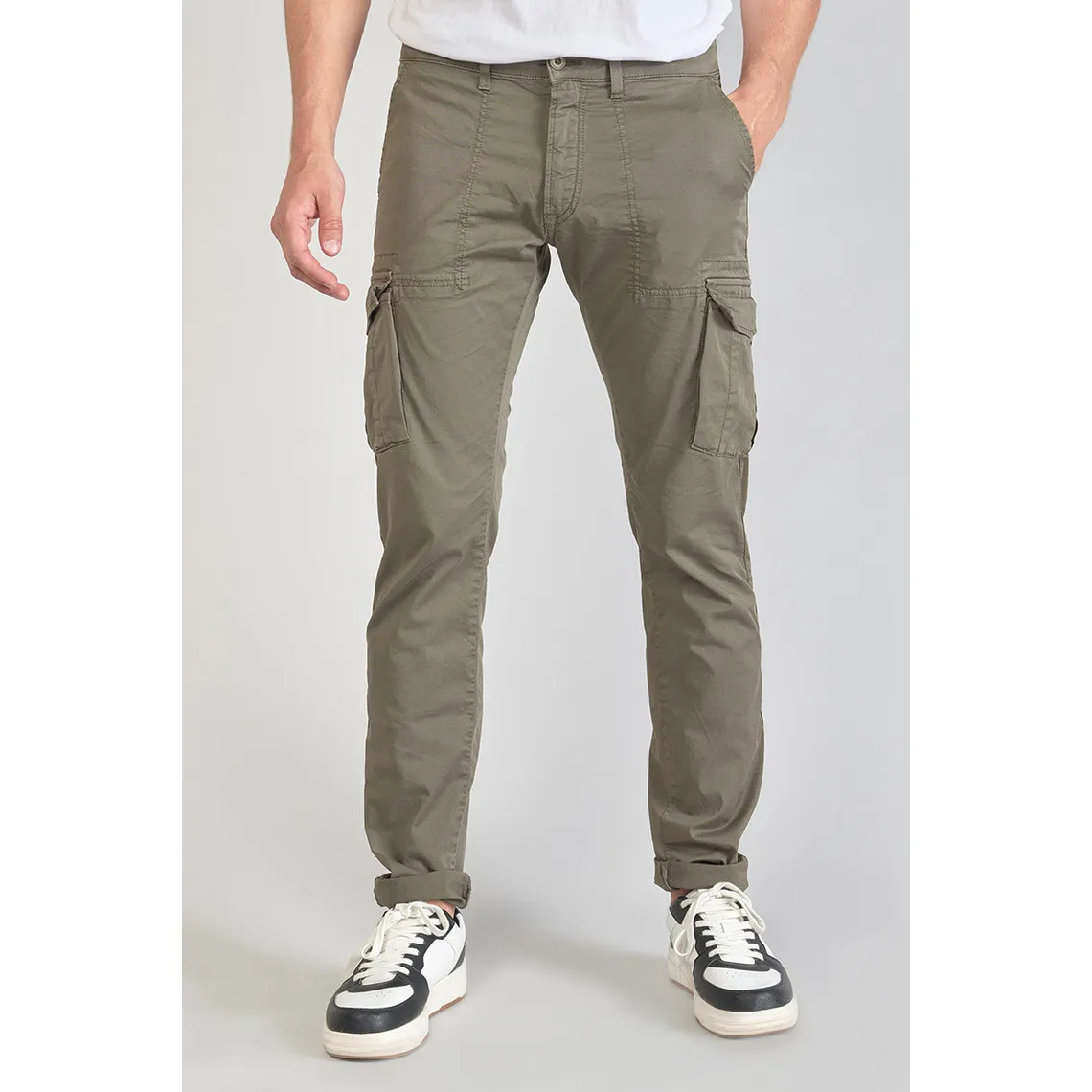 Pantalon cargo Lakme kaki vert en coton | 3 Suisses