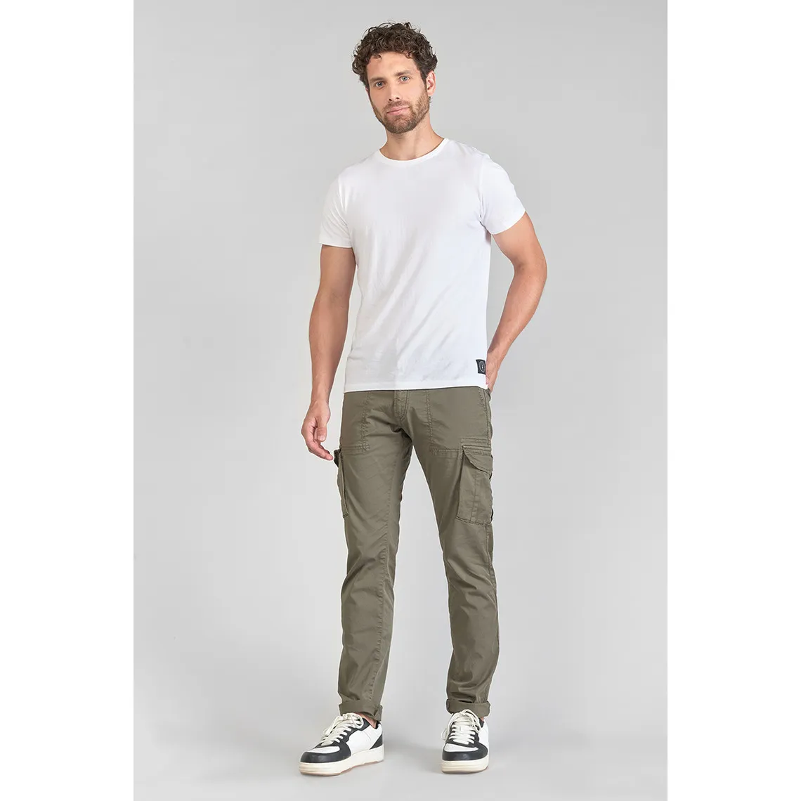 Pantalon cargo Lakme kaki vert en coton | 3 Suisses