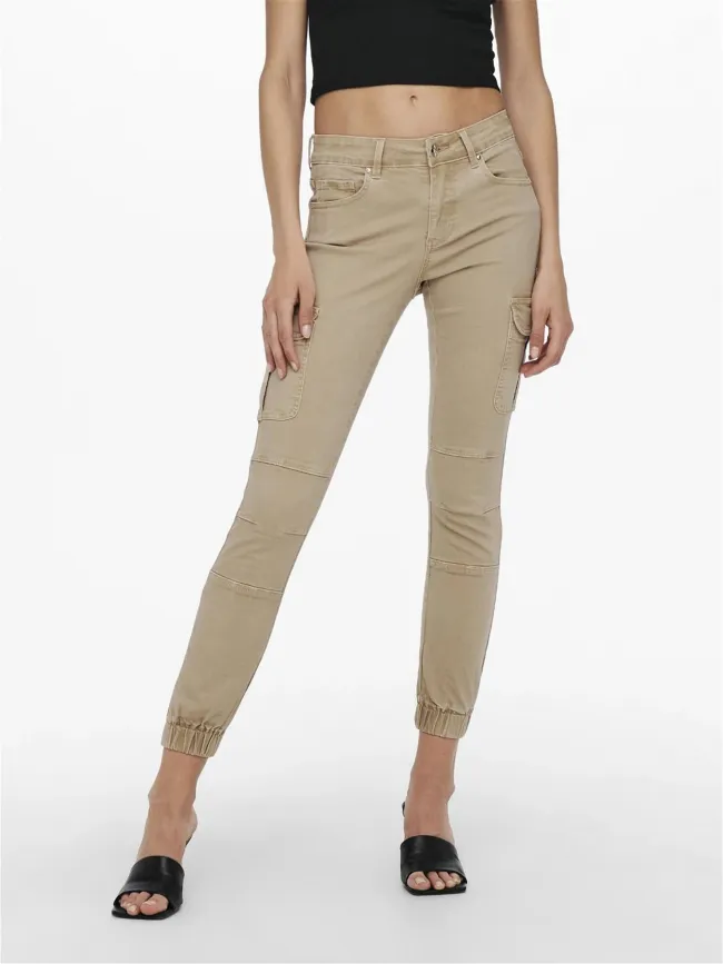 Pantalon cargo missouri regular beige femme - Only | wimod