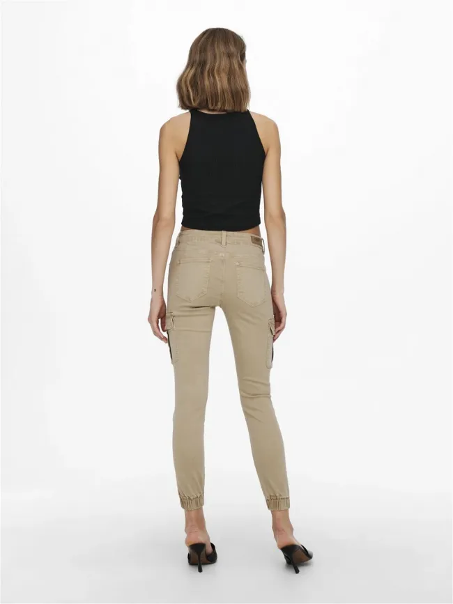 Pantalon cargo missouri regular beige femme - Only | wimod