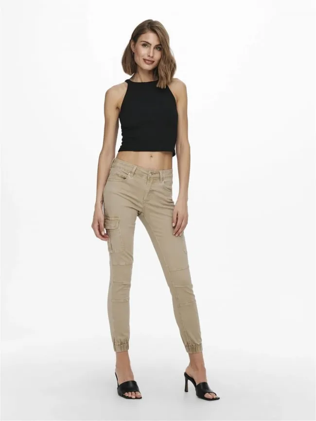 Pantalon cargo missouri regular beige femme - Only | wimod