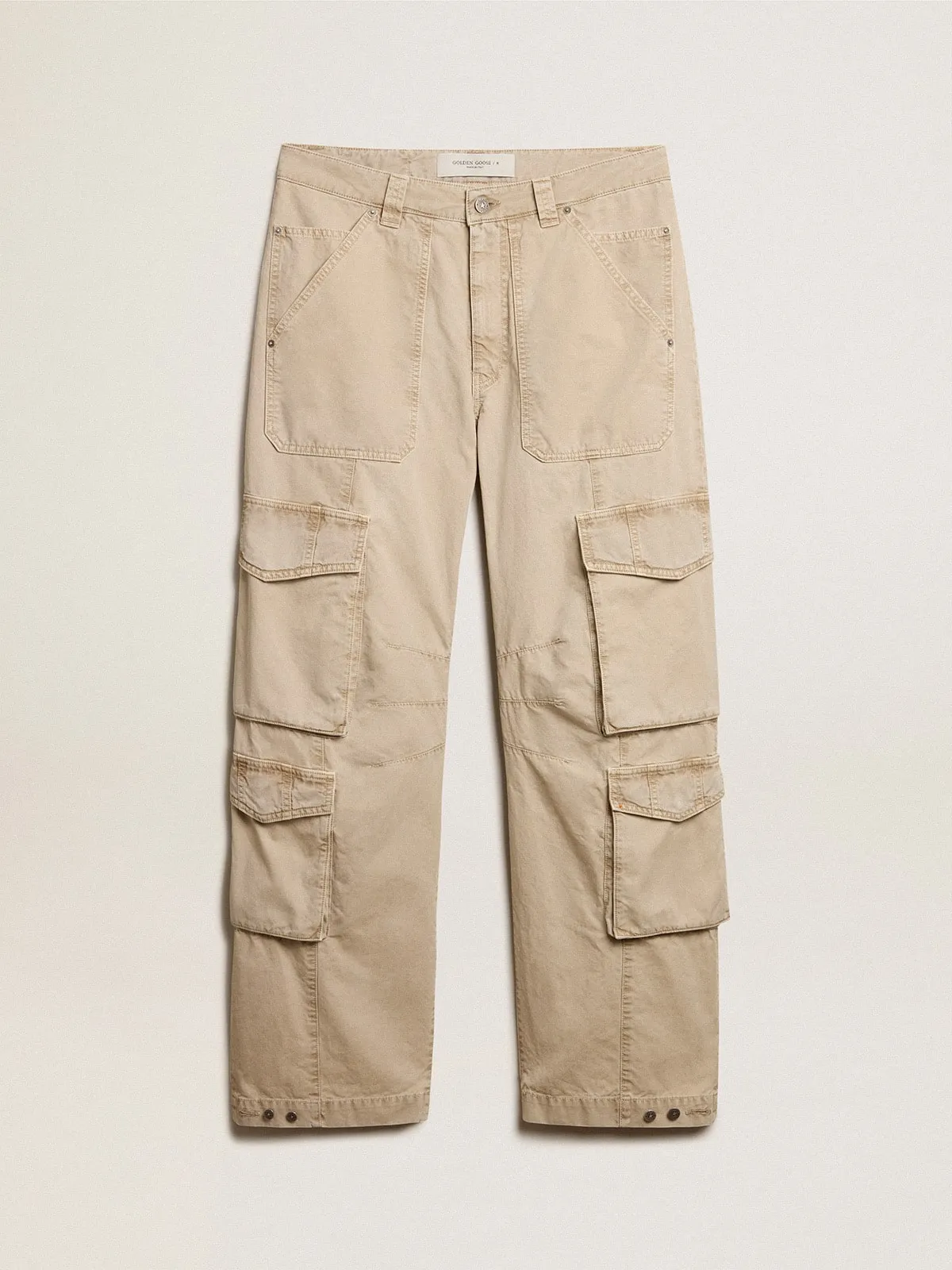 Pantalon cargo pour homme en coton kaki