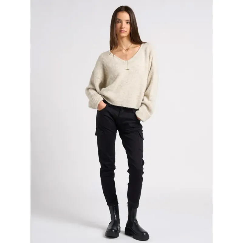 Pantalon cargo rivera noir femme - Le Temps Des Cerises | wimod