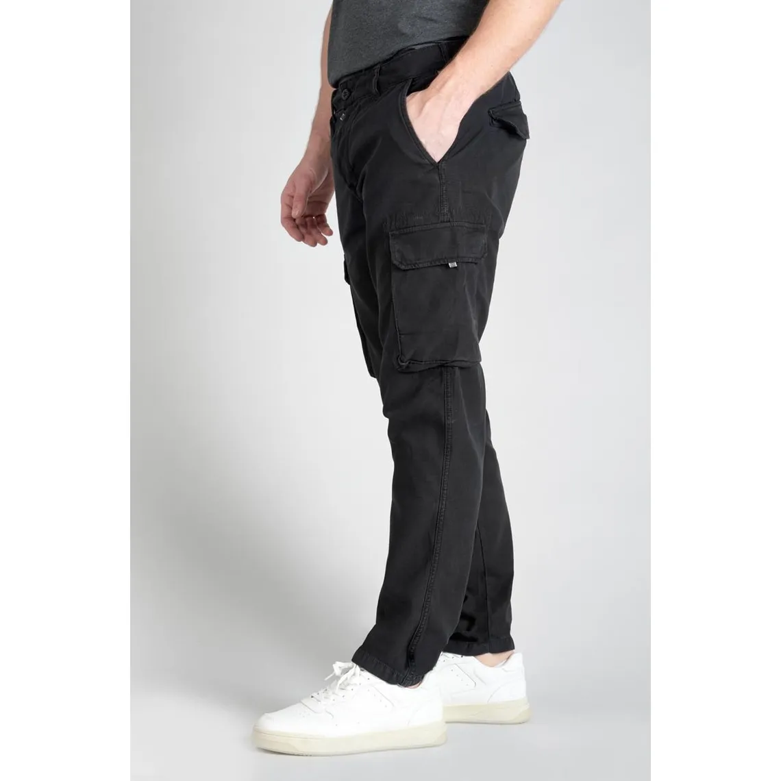 Pantalon cargo SAMI noir en coton | 3 Suisses