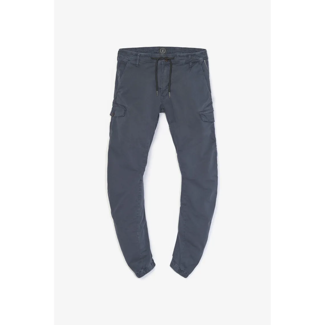 Pantalon cargo Vedje bleu marine blanc en coton Le Temps des Cerises - Pantalon Homme sur MenCorner