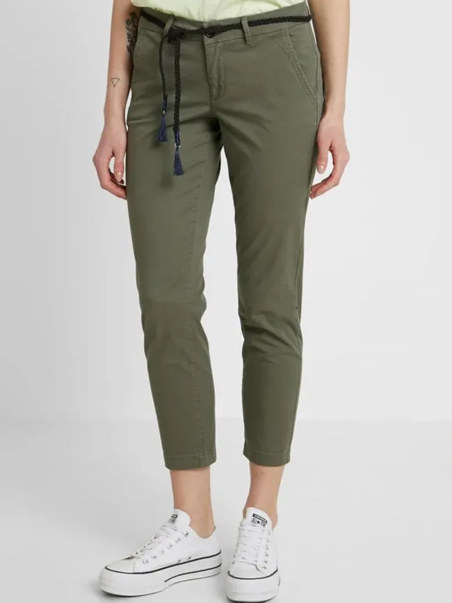 Pantalon chino droit evelyn kaki femme - Only | wimod