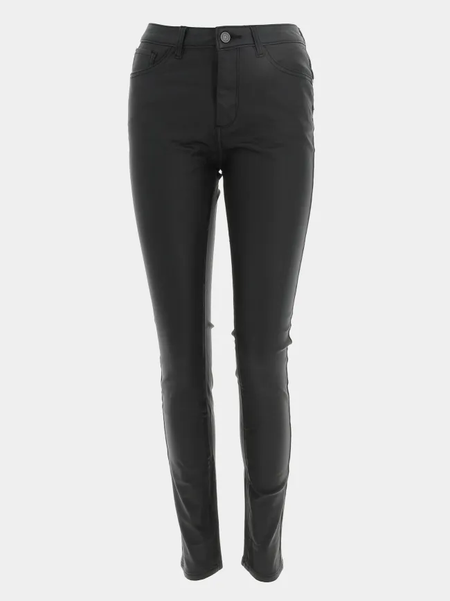 Pantalon enduit lyzie noir femme - Deeluxe | wimod