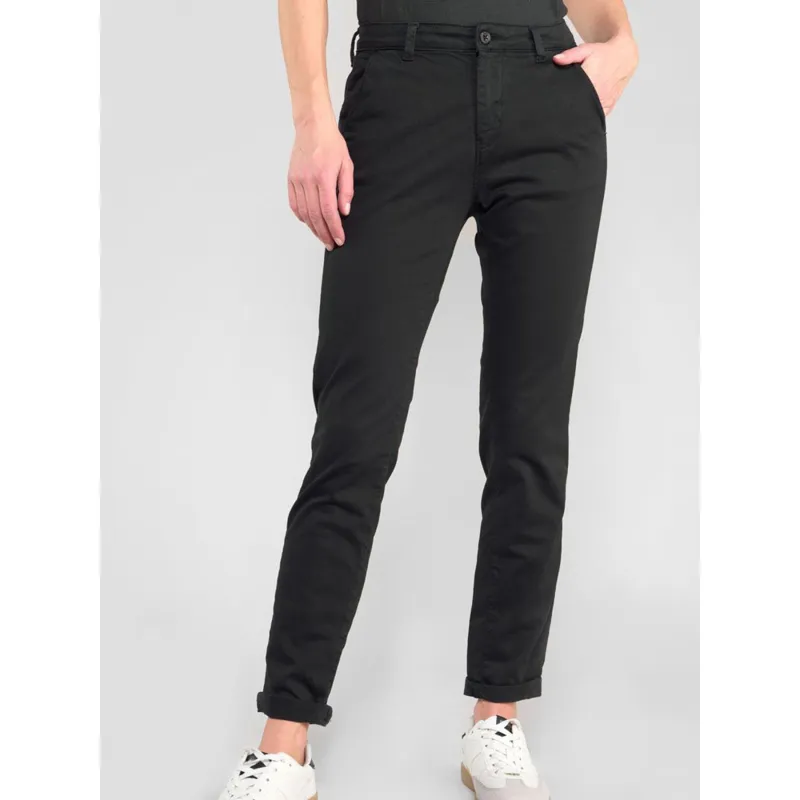 Pantalon enduit lyzie noir femme - Deeluxe | wimod