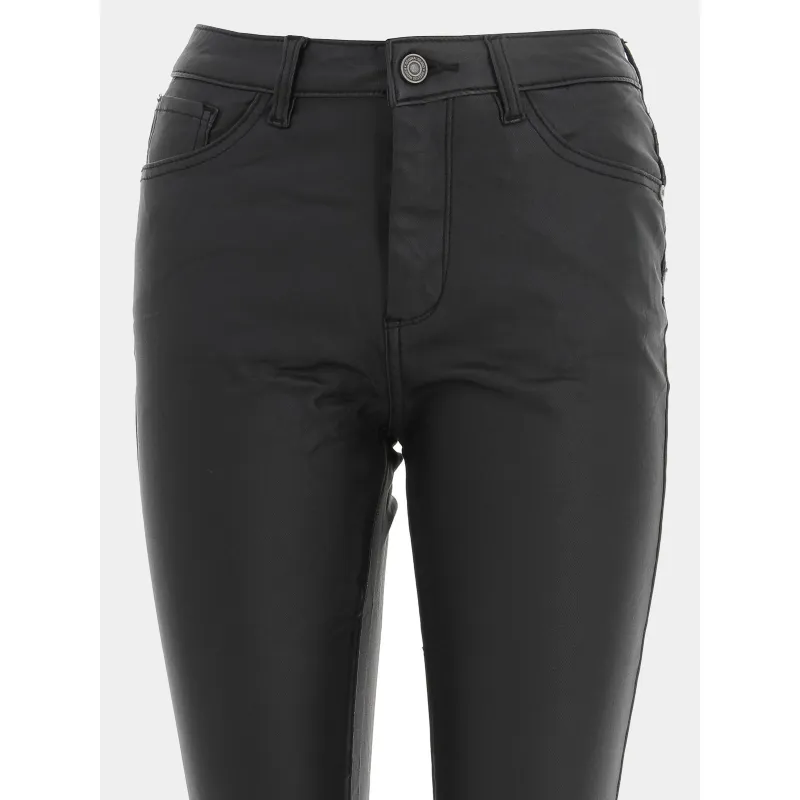 Pantalon enduit lyzie noir femme - Deeluxe | wimod