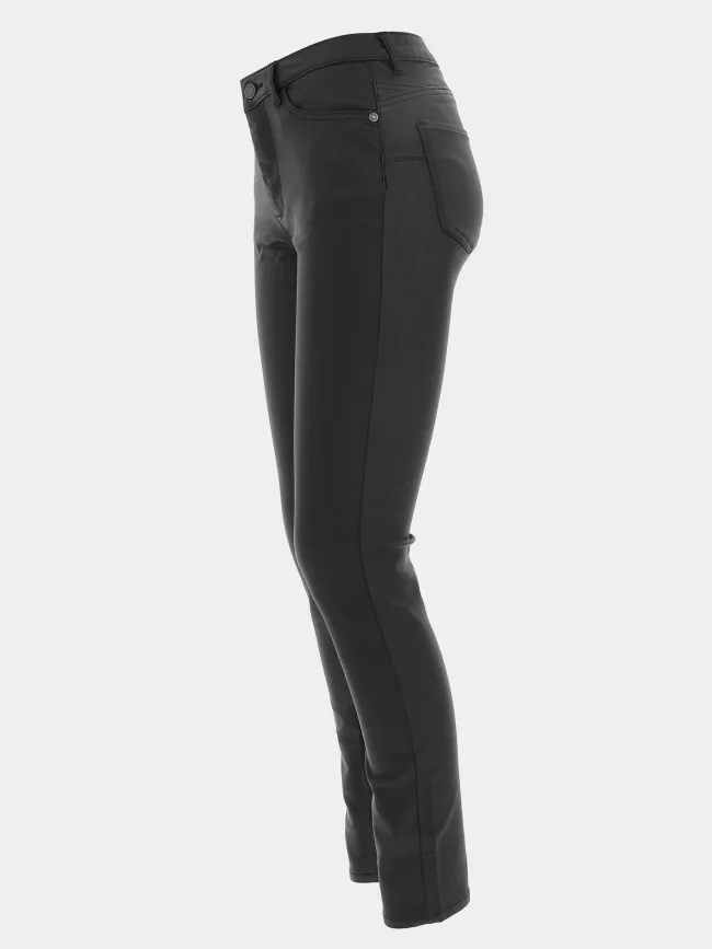 Pantalon enduit lyzie noir femme - Deeluxe | wimod