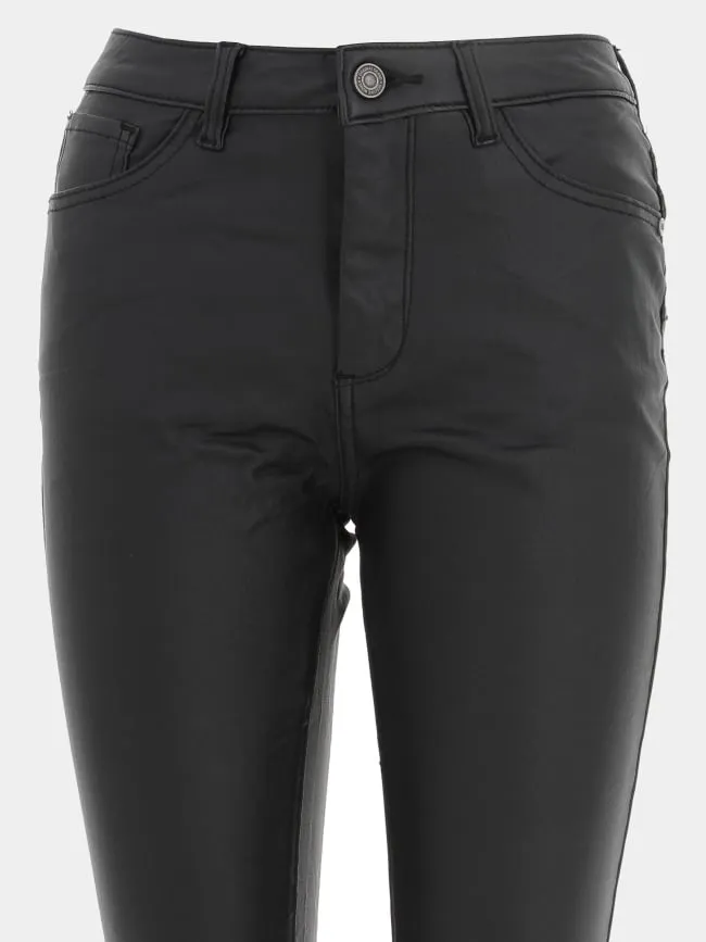 Pantalon enduit lyzie noir femme - Deeluxe | wimod