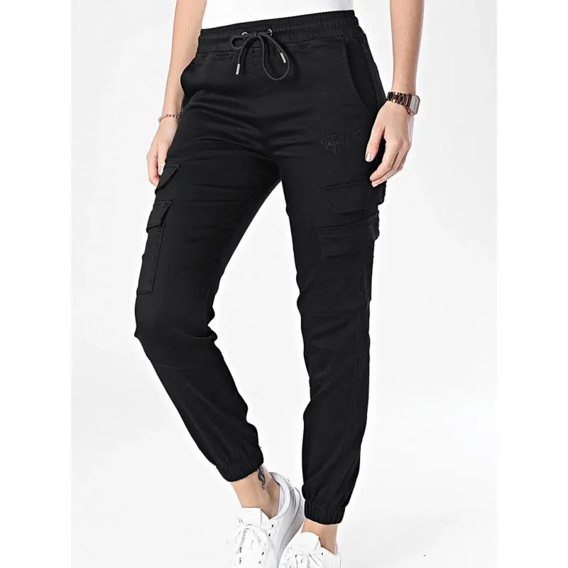 Pantalon enduit lyzie noir femme - Deeluxe | wimod