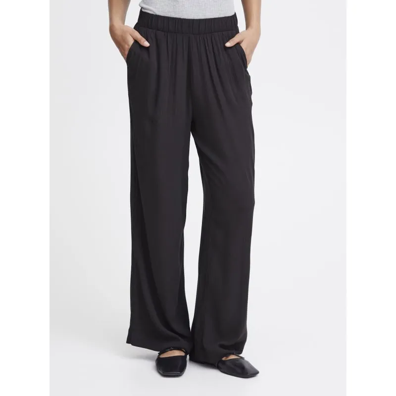 Pantalon enduit lyzie noir femme - Deeluxe | wimod