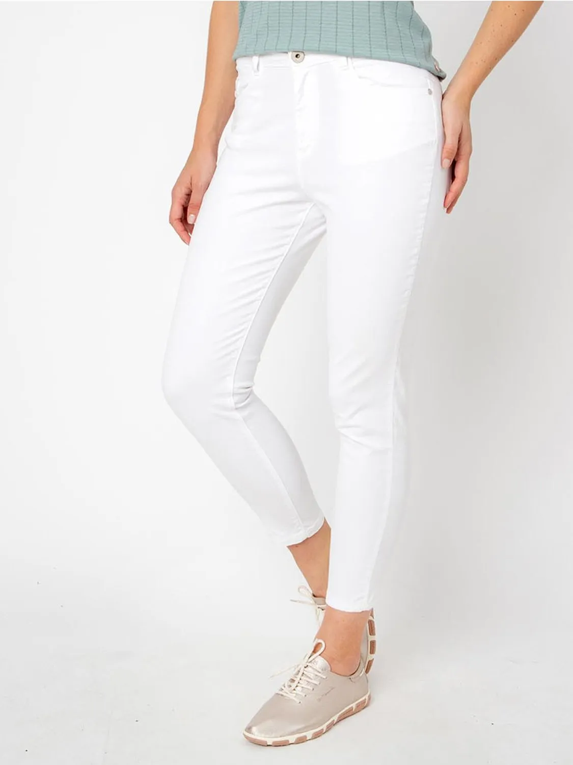 Pantalon Femme 7/8 Coton Biologique Blanc tbs