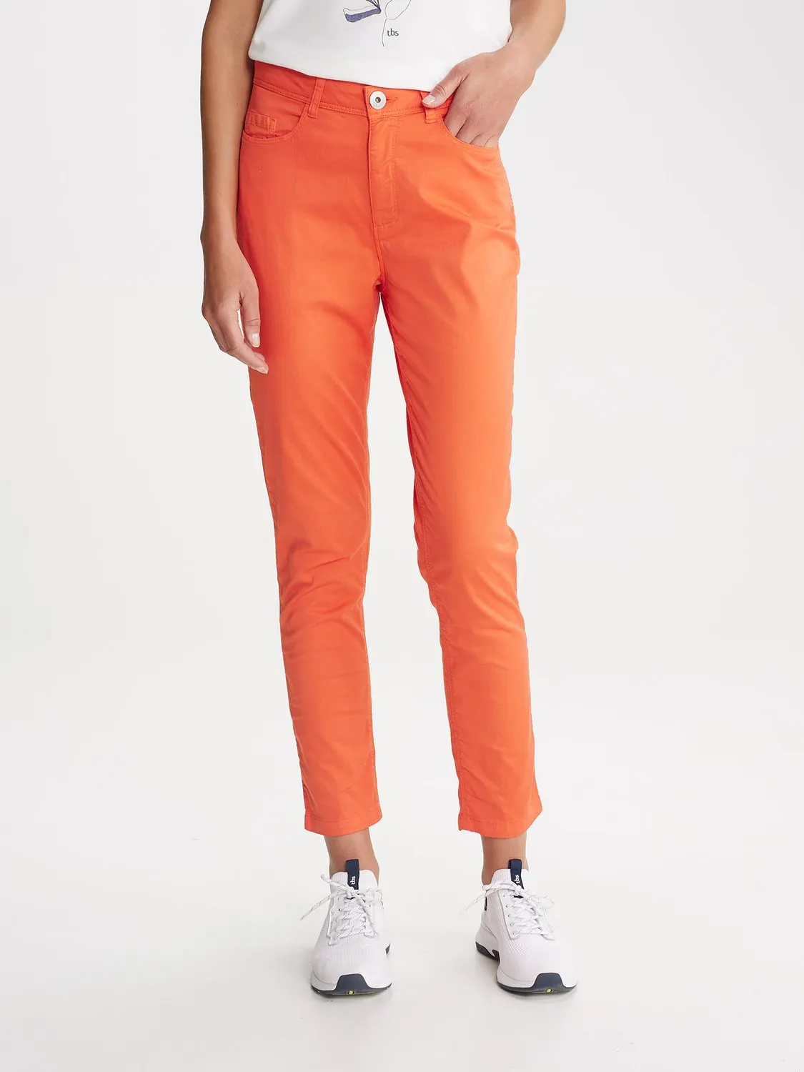 Pantalon Femme 7/8 Coton Biologique Orange tbs