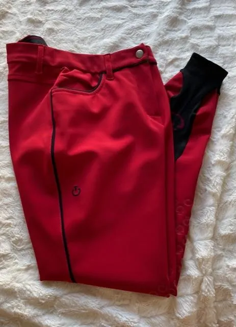 PANTALON FEMME CAVALLERIA TOSCANA "OUTLINE" ROUGE TAILLE 36FR