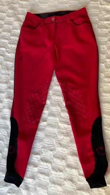 PANTALON FEMME CAVALLERIA TOSCANA "OUTLINE" ROUGE TAILLE 36FR