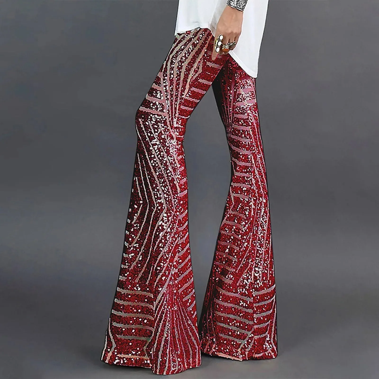 Pantalon Femme Évasé Vintage