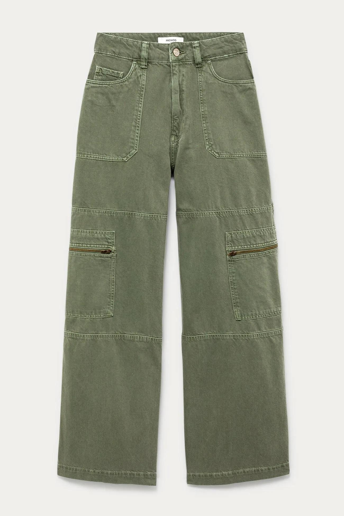 Pantalon large cargo Femme - Kaki