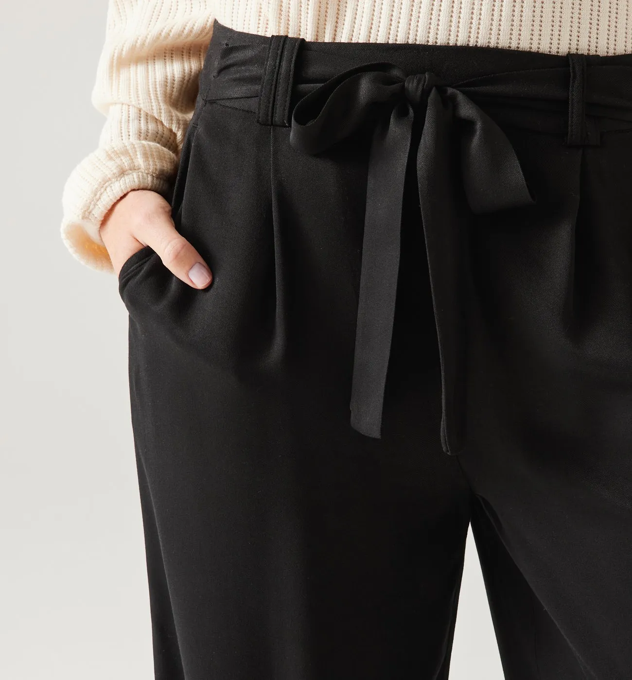 Pantalon large et fluide Femme - Noir