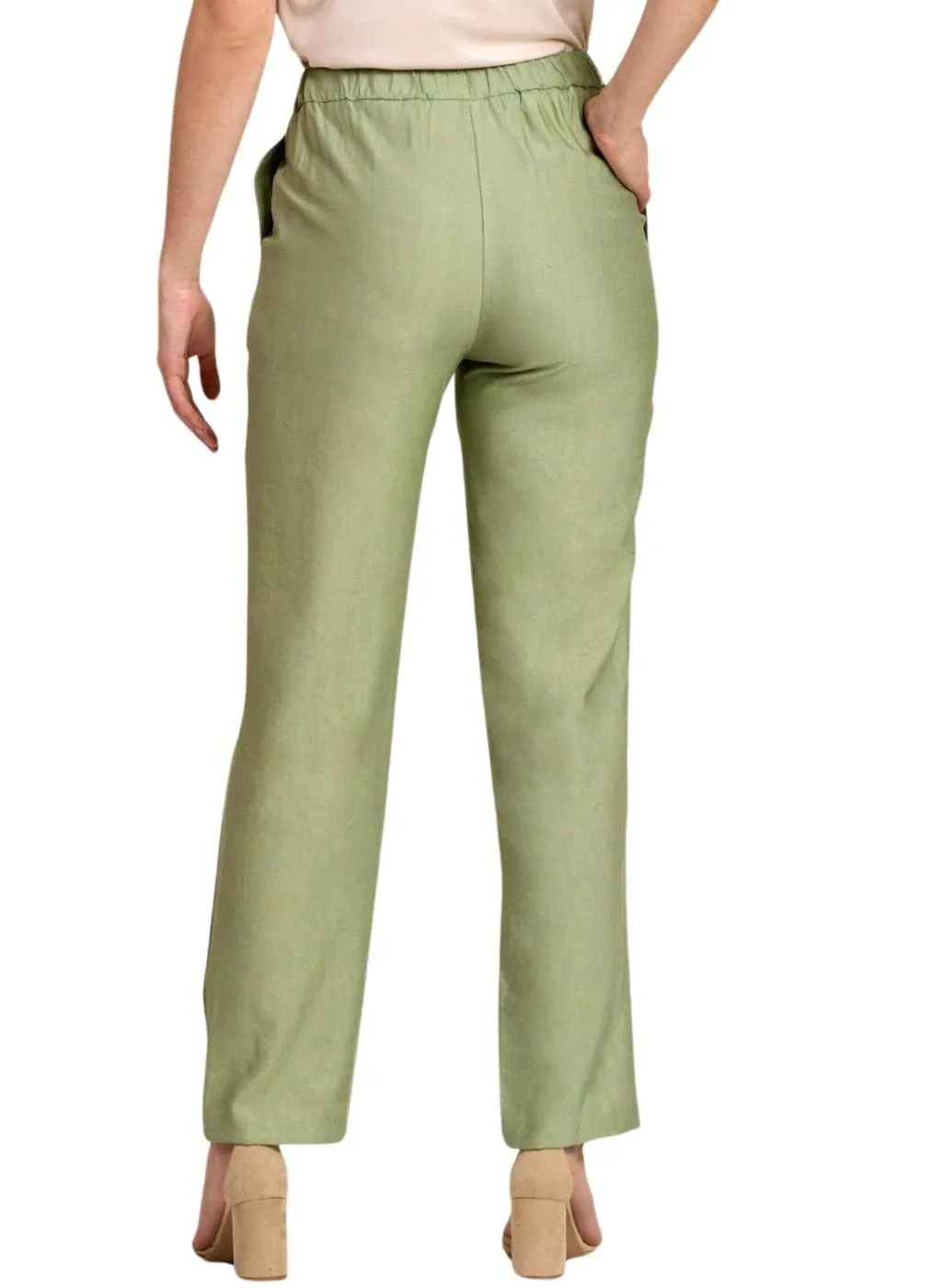 Pantalon Naf Naf Marbel Vert Pour Femme