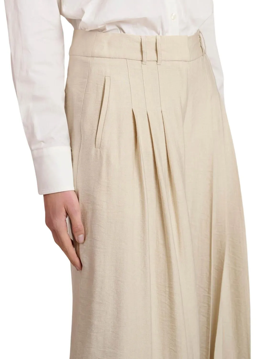 Pantalon Naf Naf Pinceaux Avant Beige Femme