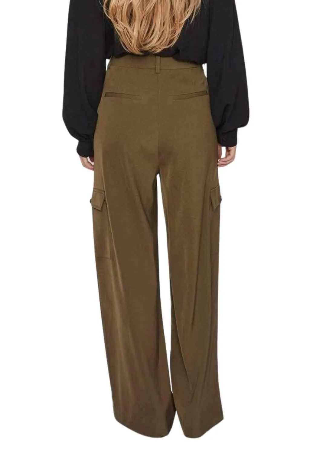 Pantalon Vila Winnie Mia Wide Cargo Brun Femme