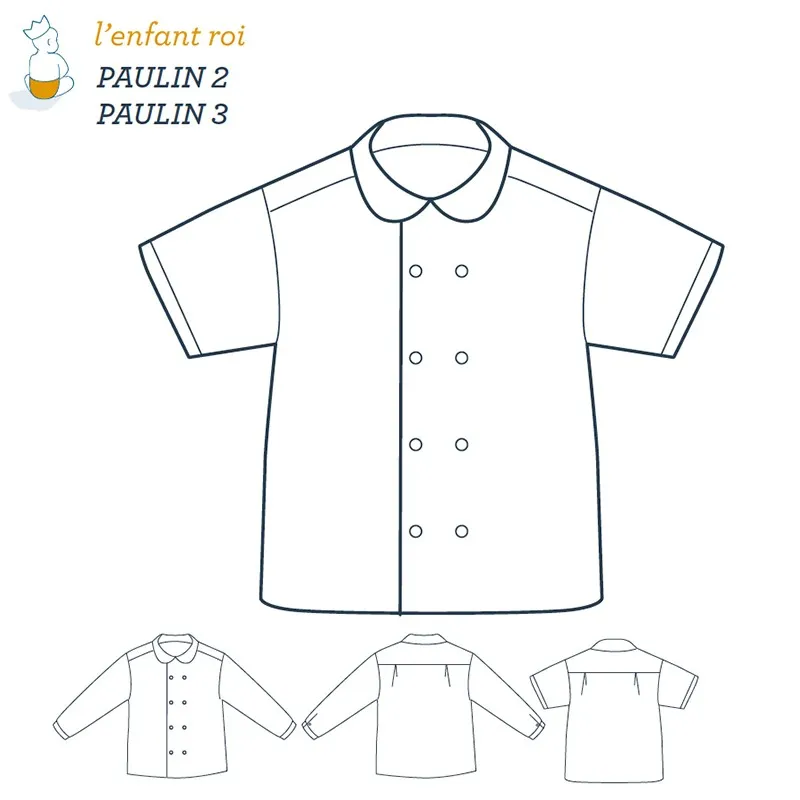 Patron l'Enfant Roi Chemise Paulin - de 2 ans à 12 ans